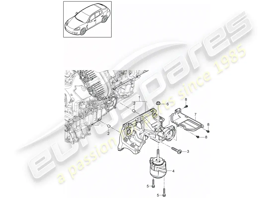 porsche 2013 (panamera 970) engine suspension parts diagram