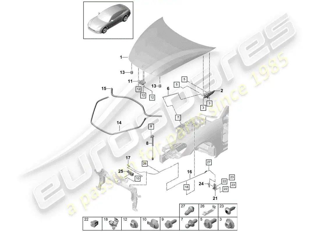 porsche 2017 (panamera 971-1) cover part diagram