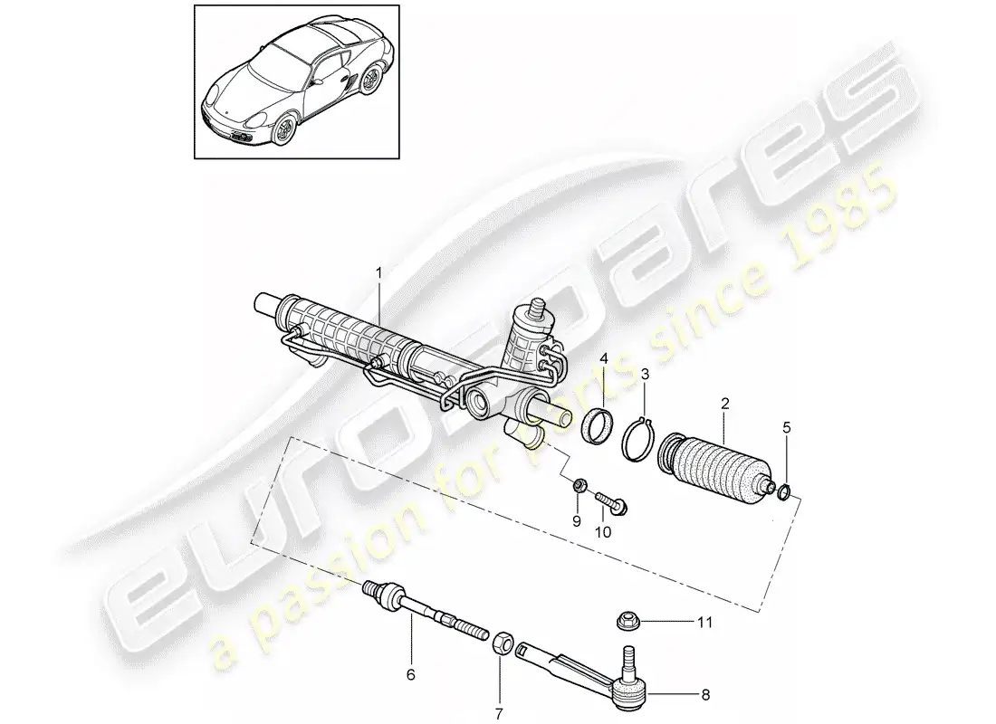 porsche 2012 (987 cayman) power steering parts diagram