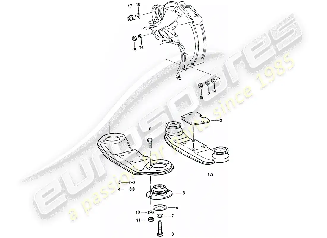 porsche 1986 (911) transmission suspension parts diagram