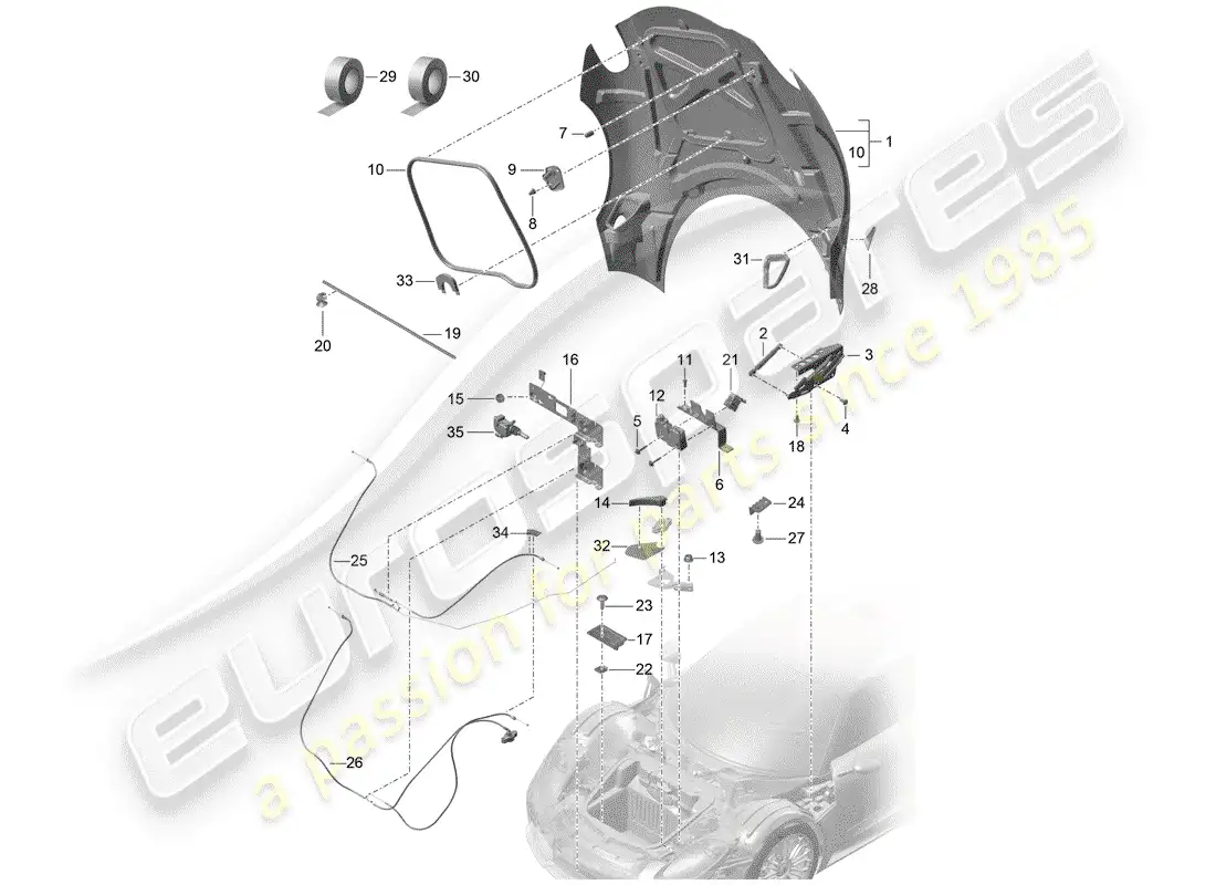 porsche 2015 (918 spyder) cover parts diagram