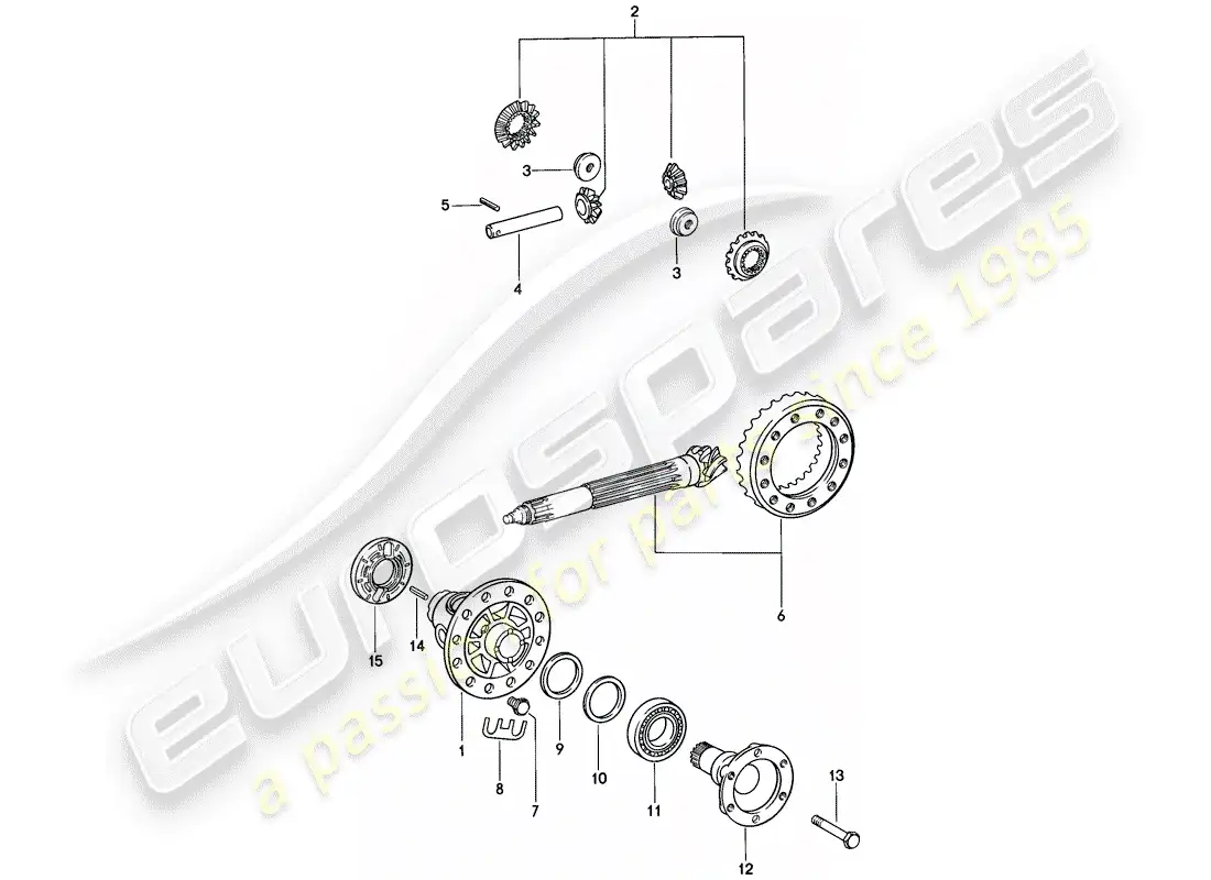 porsche 1986 (911) differential parts diagram