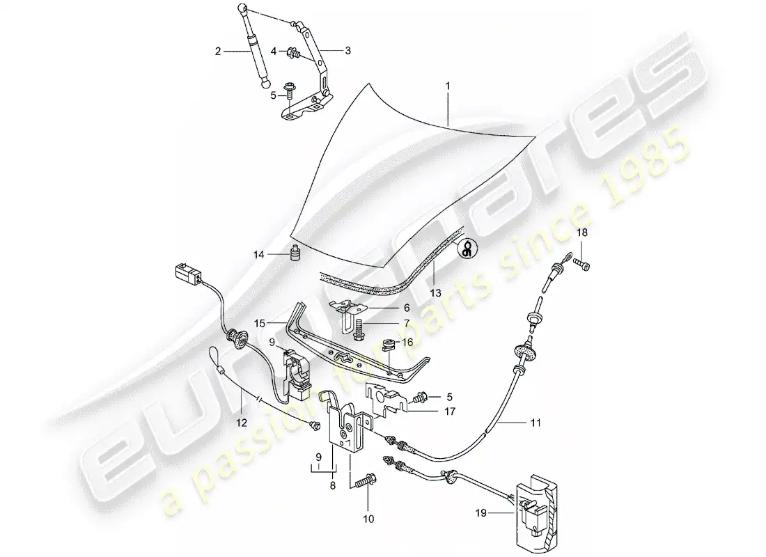 porsche 2001 (986 boxster) cover parts diagram
