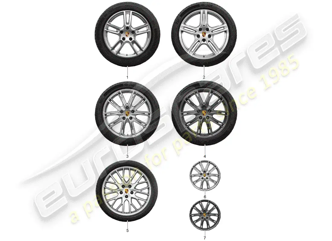 porsche 2012 (tequipment panamera) wheel disc 'alum' with winter parts diagram