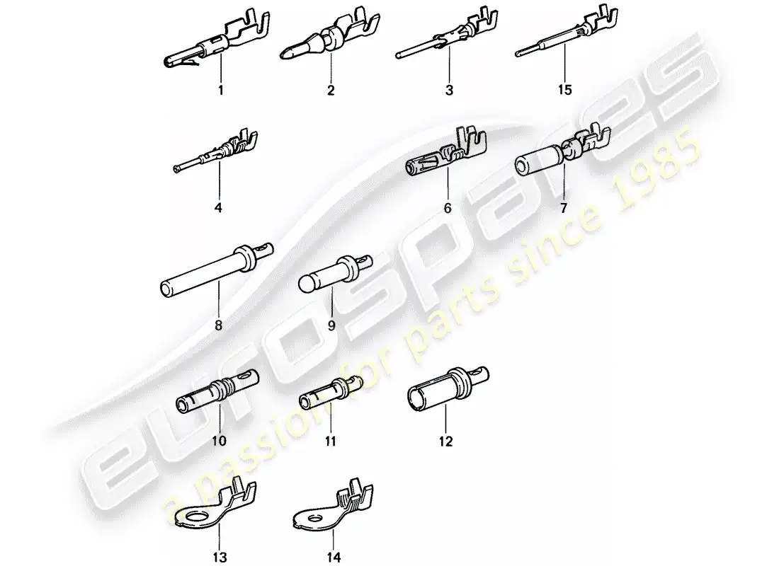 porsche 1986 (944) pin (male) terminal - contact pin - cable shoe parts diagram
