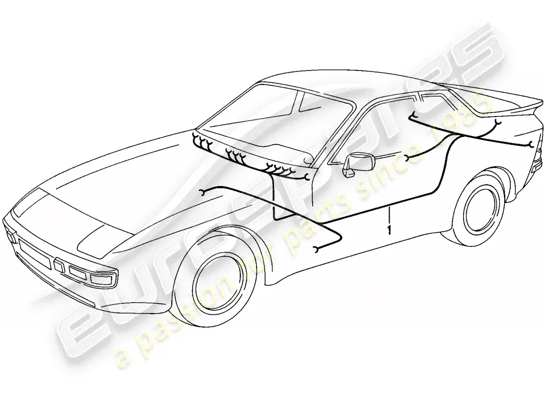 porsche 1986 (944) wiring harnesses - passenger compartment parts diagram