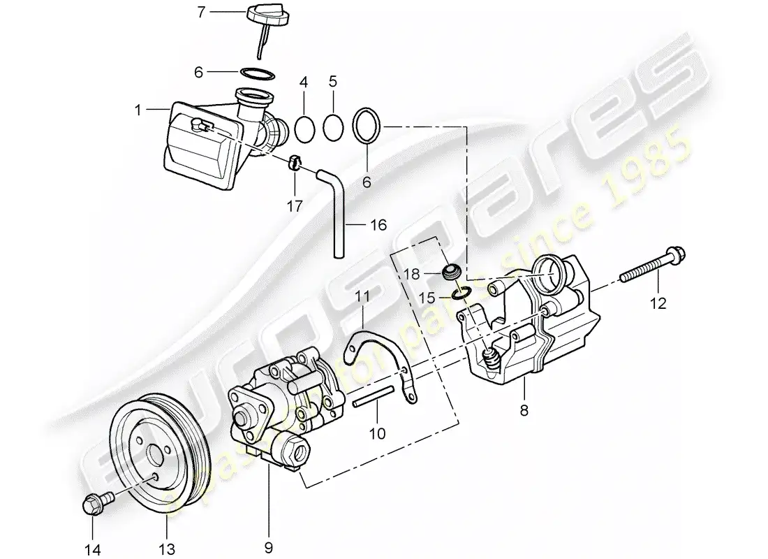 porsche 2007 (987 cayman) power steering parts diagram