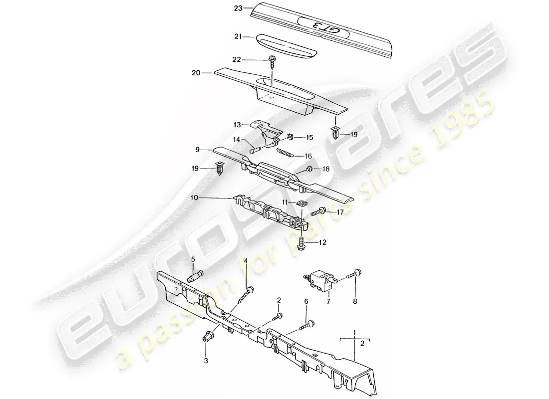 porsche 2001 (996 gt3) lining - sill parts diagram