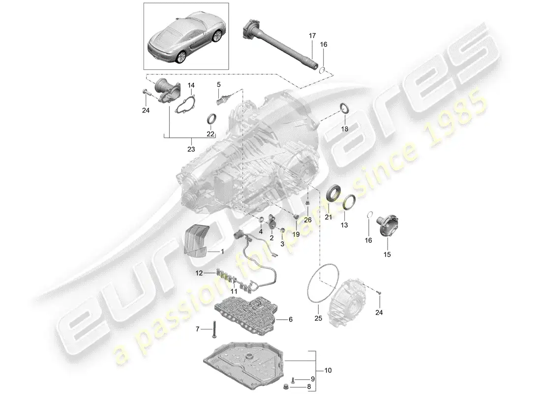 porsche 2015 (981 cayman) - pdk - parts diagram