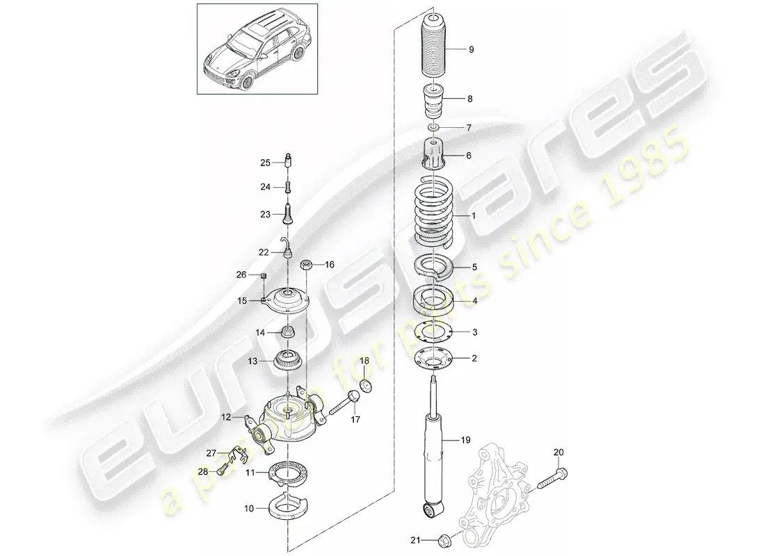 porsche 2014 (cayenne e2 92a) suspension part diagram