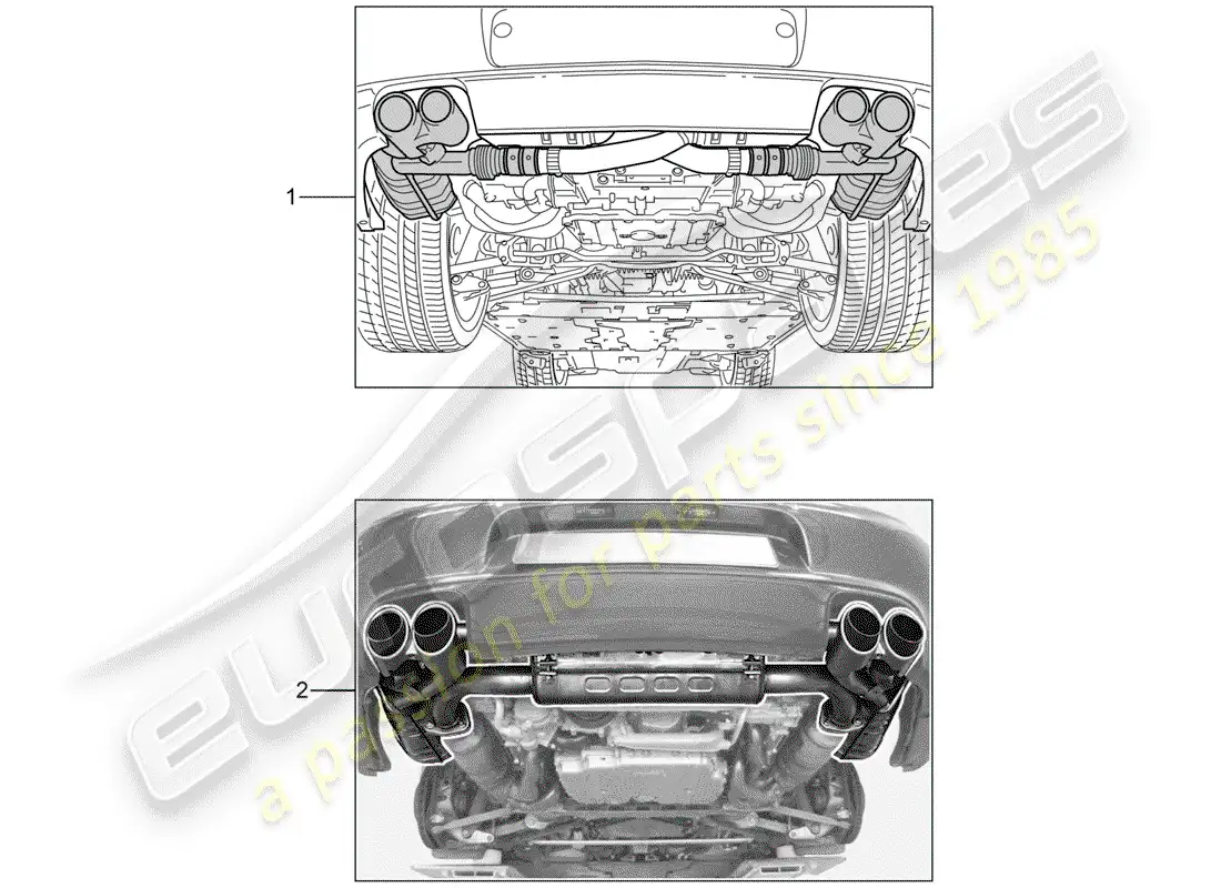 porsche 2008 (tequipment) exhaust system parts diagram