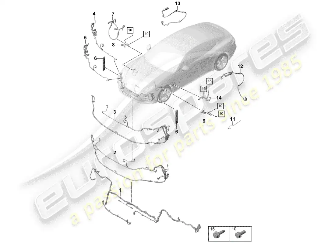 porsche 2017 (panamera 971-1) wiring harnesses parts diagram