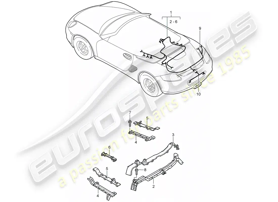 porsche 2011 (987 boxster) wiring harnesses parts diagram