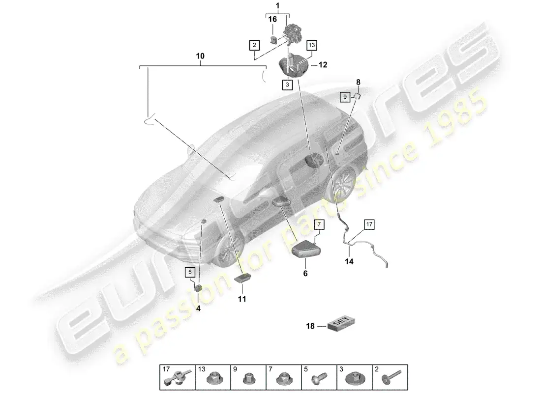 porsche 2019 (cayenne e3 9ya/9yb) compressor parts diagram
