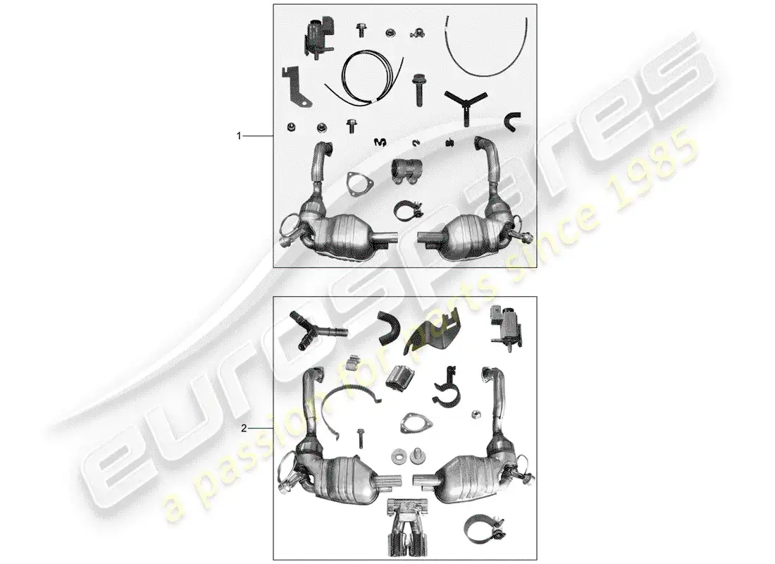 porsche 2008 (tequipment) exhaust system parts diagram