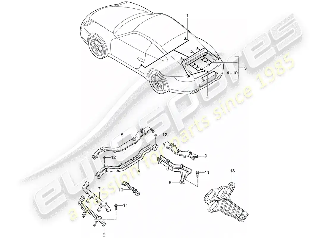 porsche 2009 (997-2) wiring harnesses parts diagram
