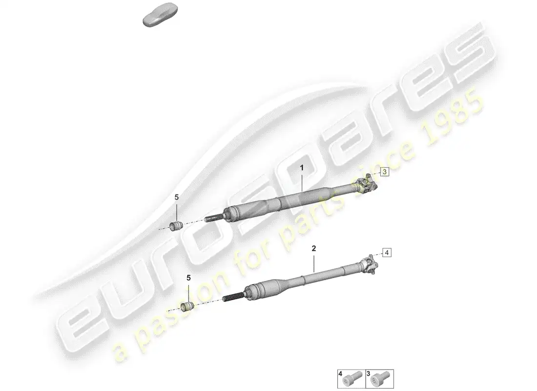 porsche 2020 (992-1) propeller shaft parts diagram