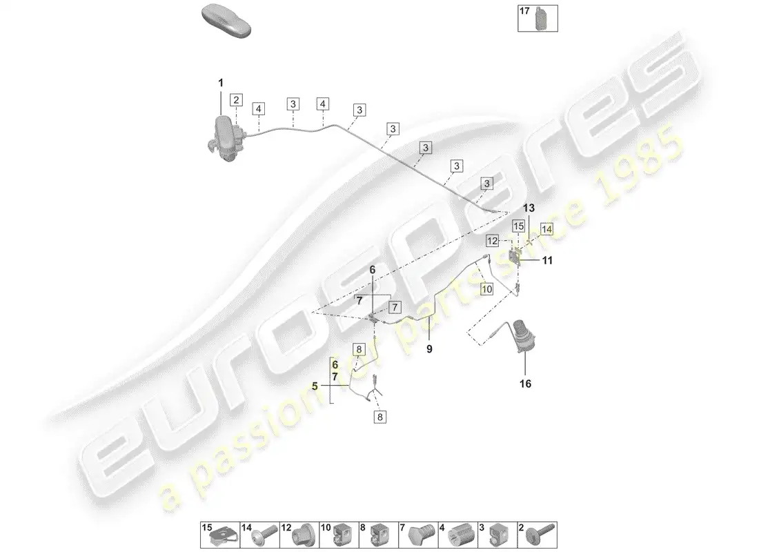 porsche 2020 (992-1) self levelling system parts diagram