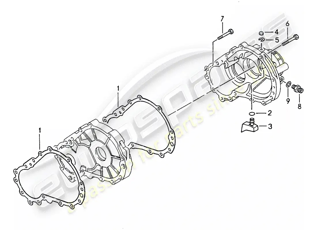 porsche 1992 (968) tiptronic - transmission case parts diagram
