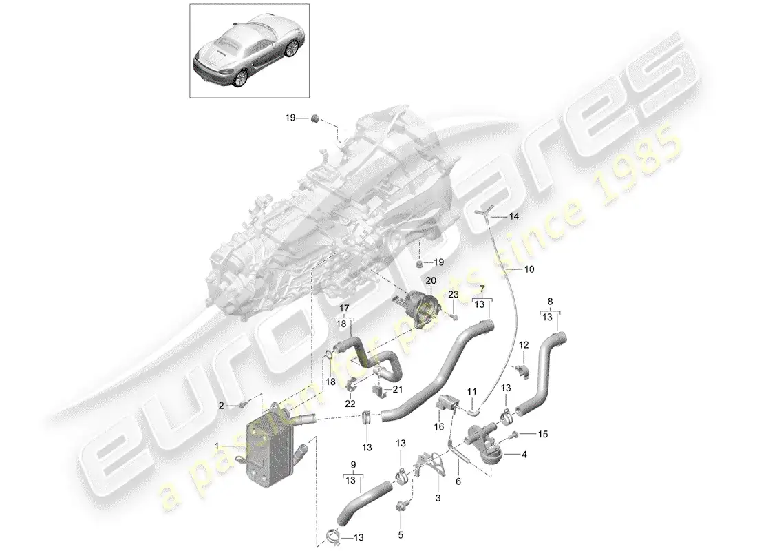 porsche 2013 (981 boxster) manual gearbox parts diagram