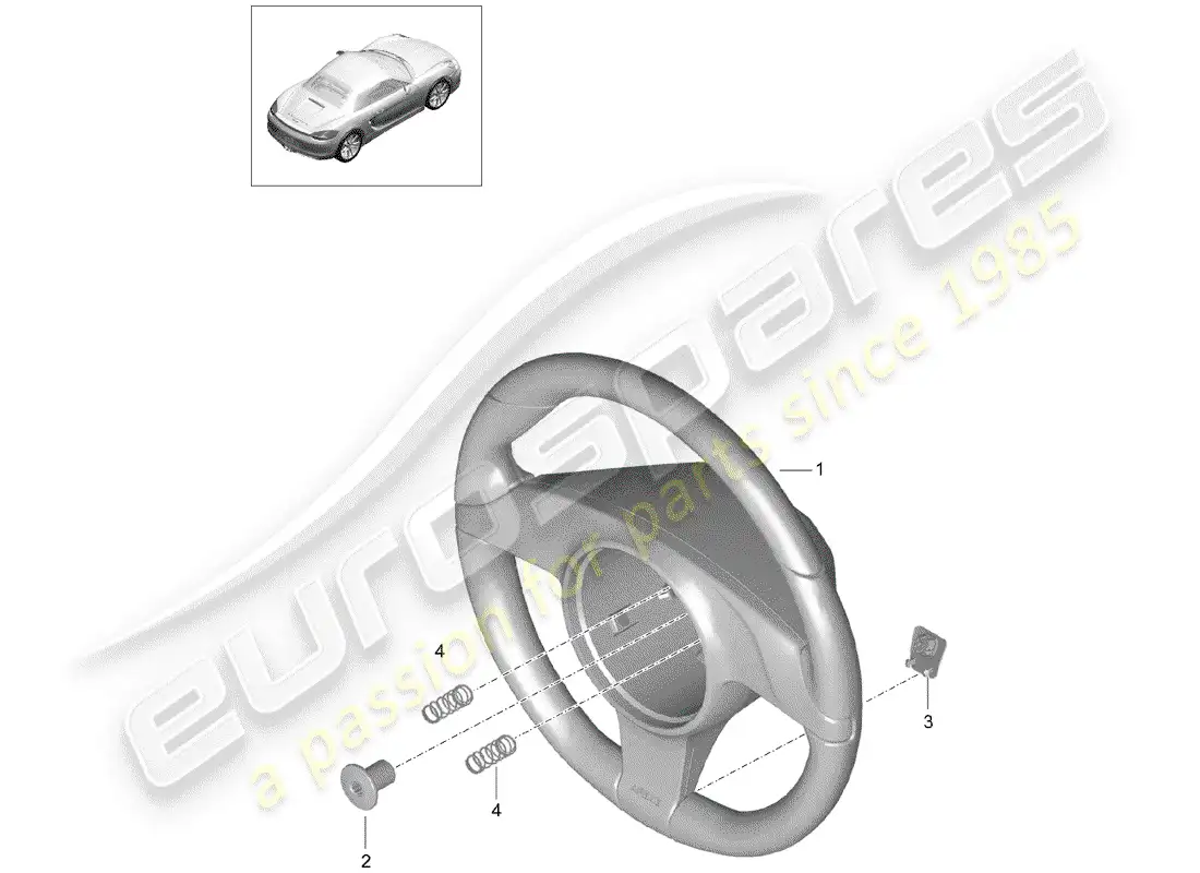 porsche 2014 (981 boxster) steering wheels parts diagram