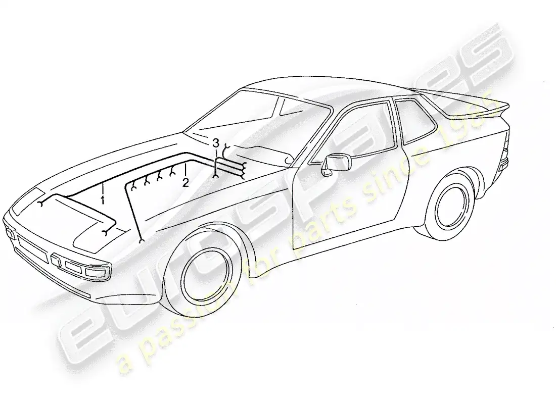 porsche 1991 (944) wiring harnesses - engine - heater - air conditioner parts diagram