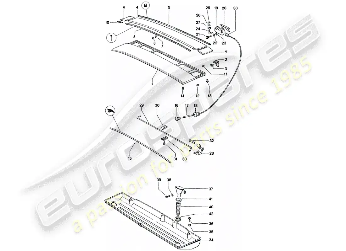 porsche 1972 (914) cover - engine compartment parts diagram