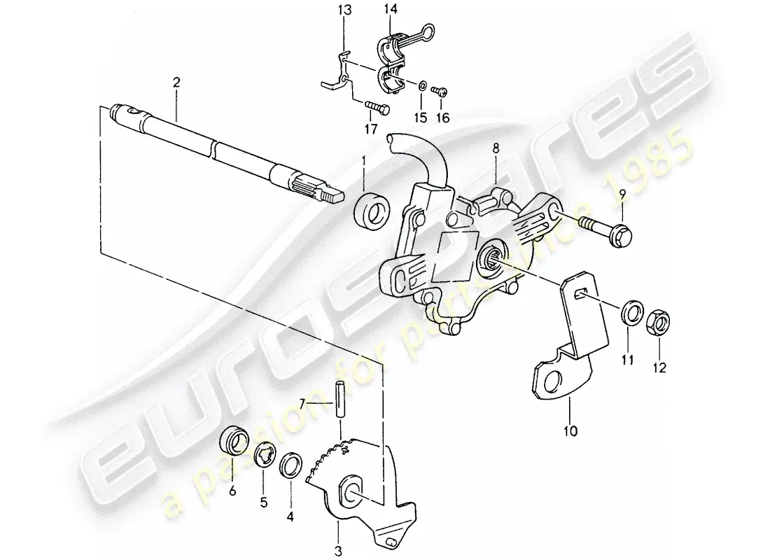 porsche 1996 (993) tiptronic - selector switch parts diagram