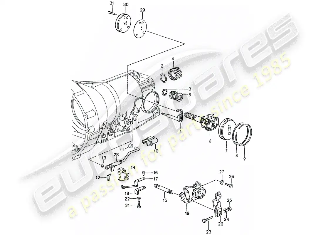 porsche 1995 (928) automatic transmission - transmission case - installation parts parts diagram