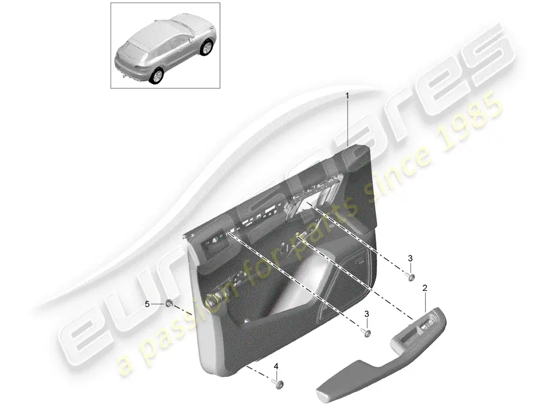 porsche 2016 (macan) door panel parts diagram