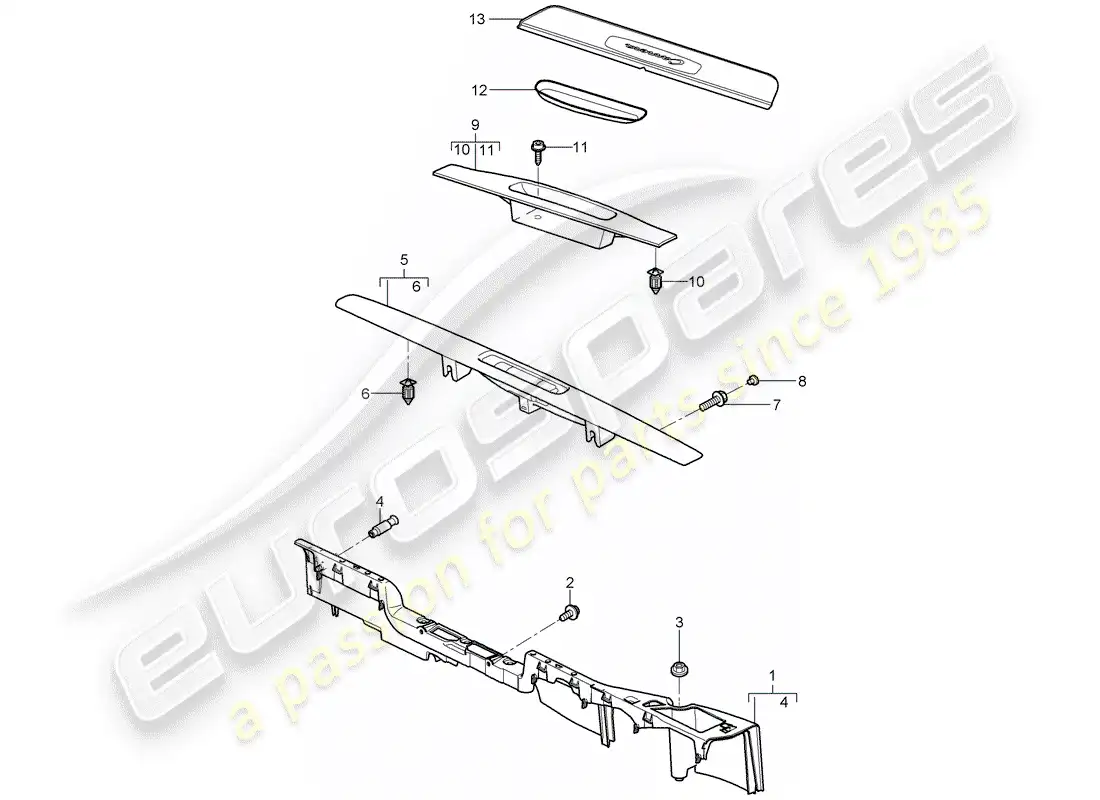porsche 2009 (997-2) lining parts diagram