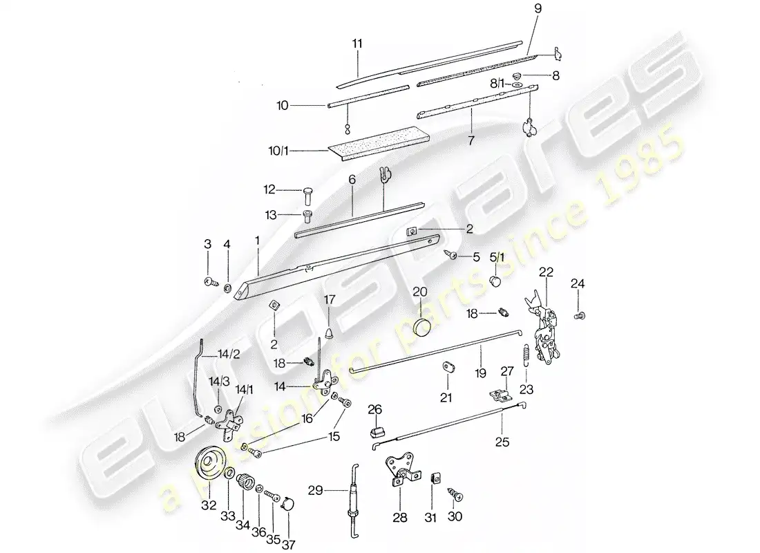 porsche 1976 (911) installation parts - for - door parts diagram