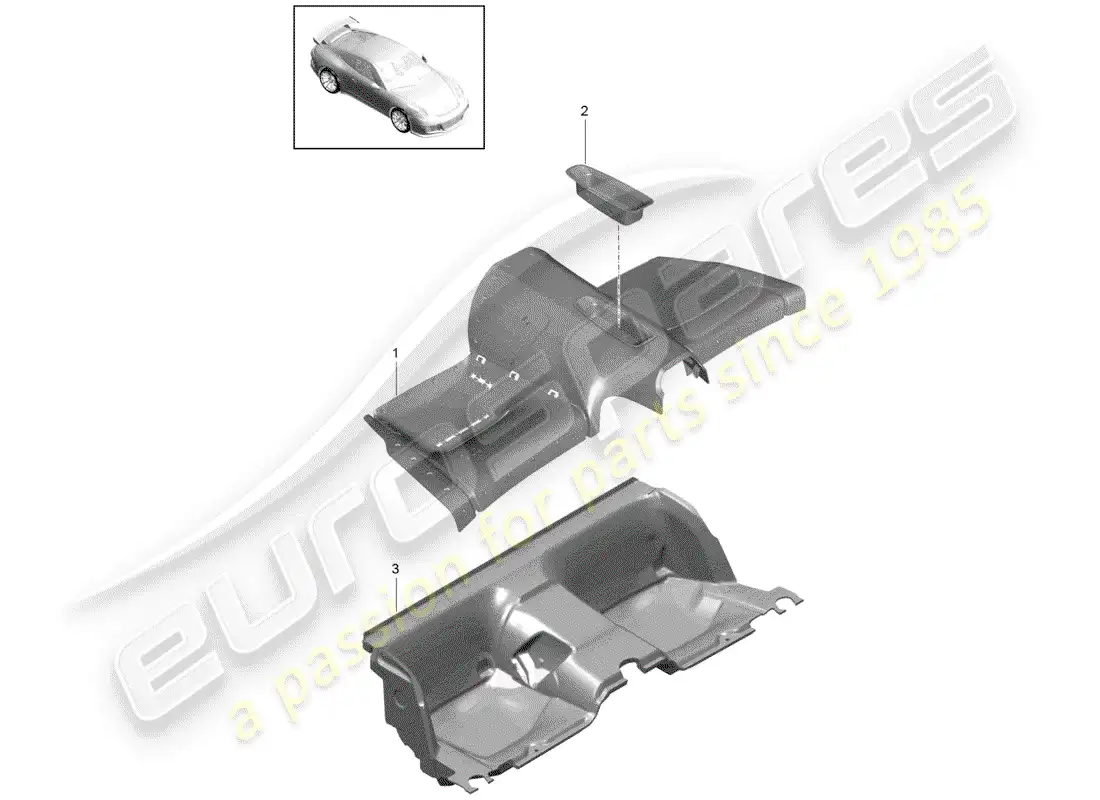 porsche 2016 (991-1 r/gt3/rs) cover parts diagram