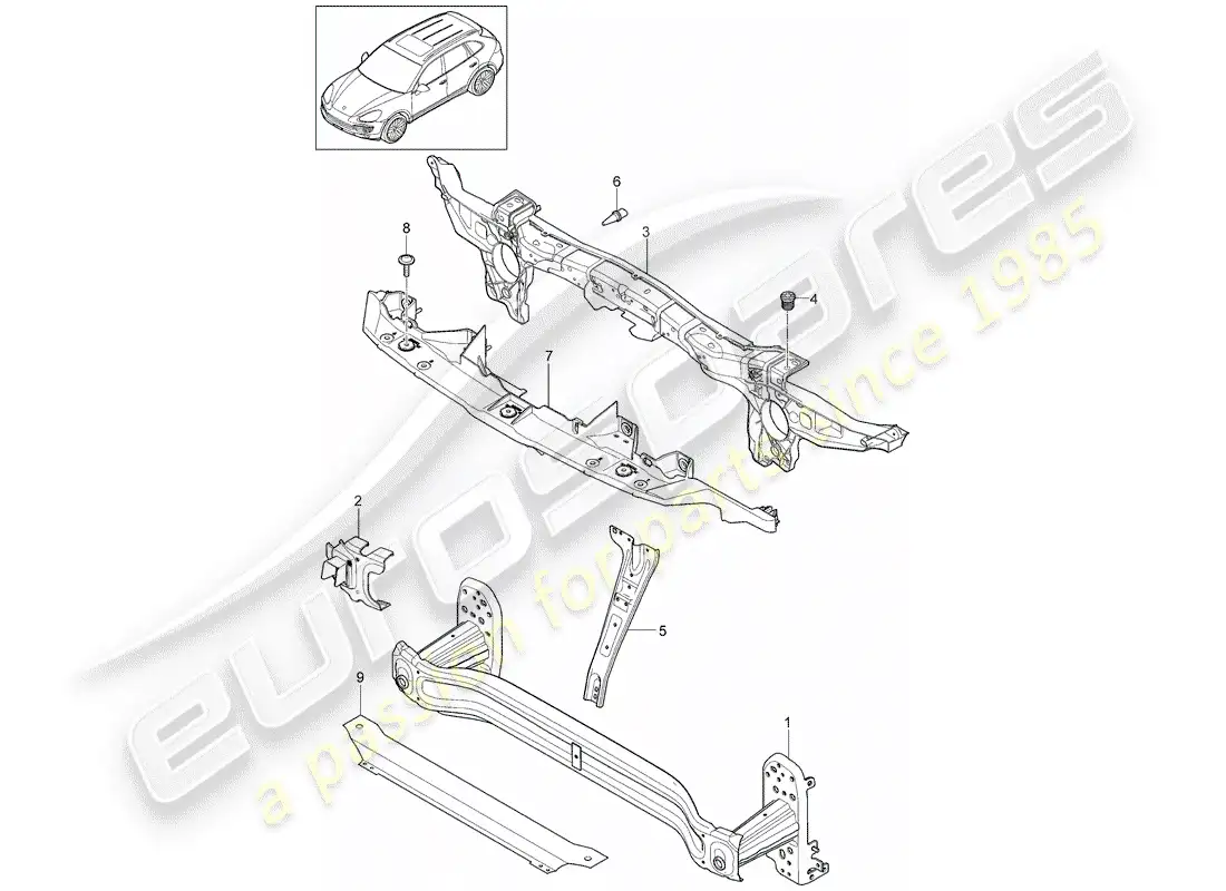 porsche 2013 (cayenne e2 92a) bracket parts diagram