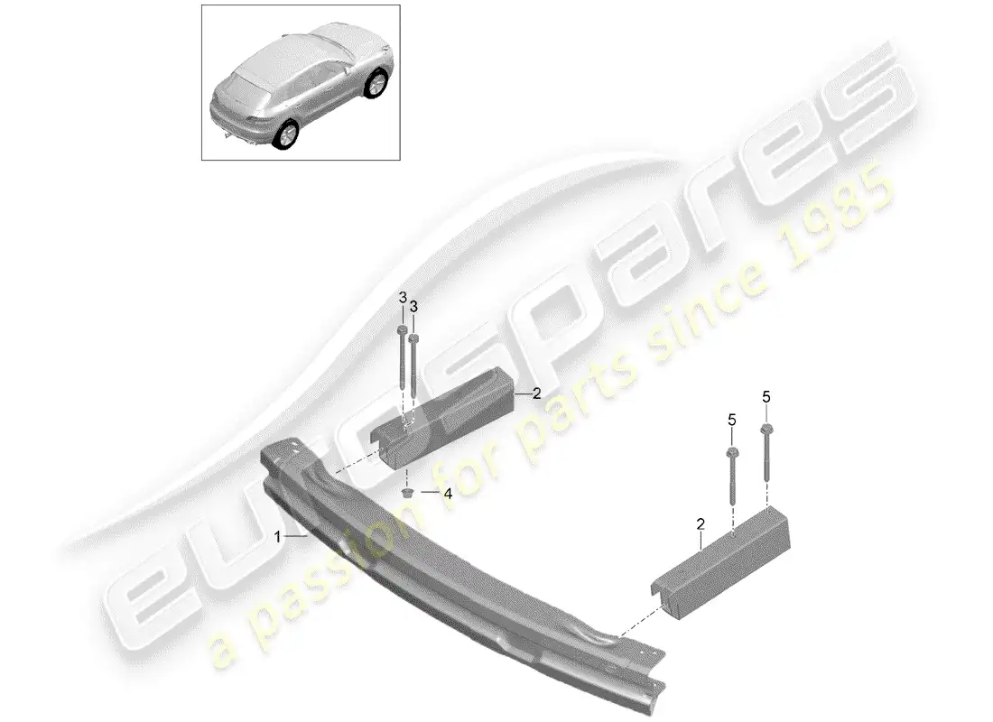 porsche 2014 (macan) bumper bracket parts diagram