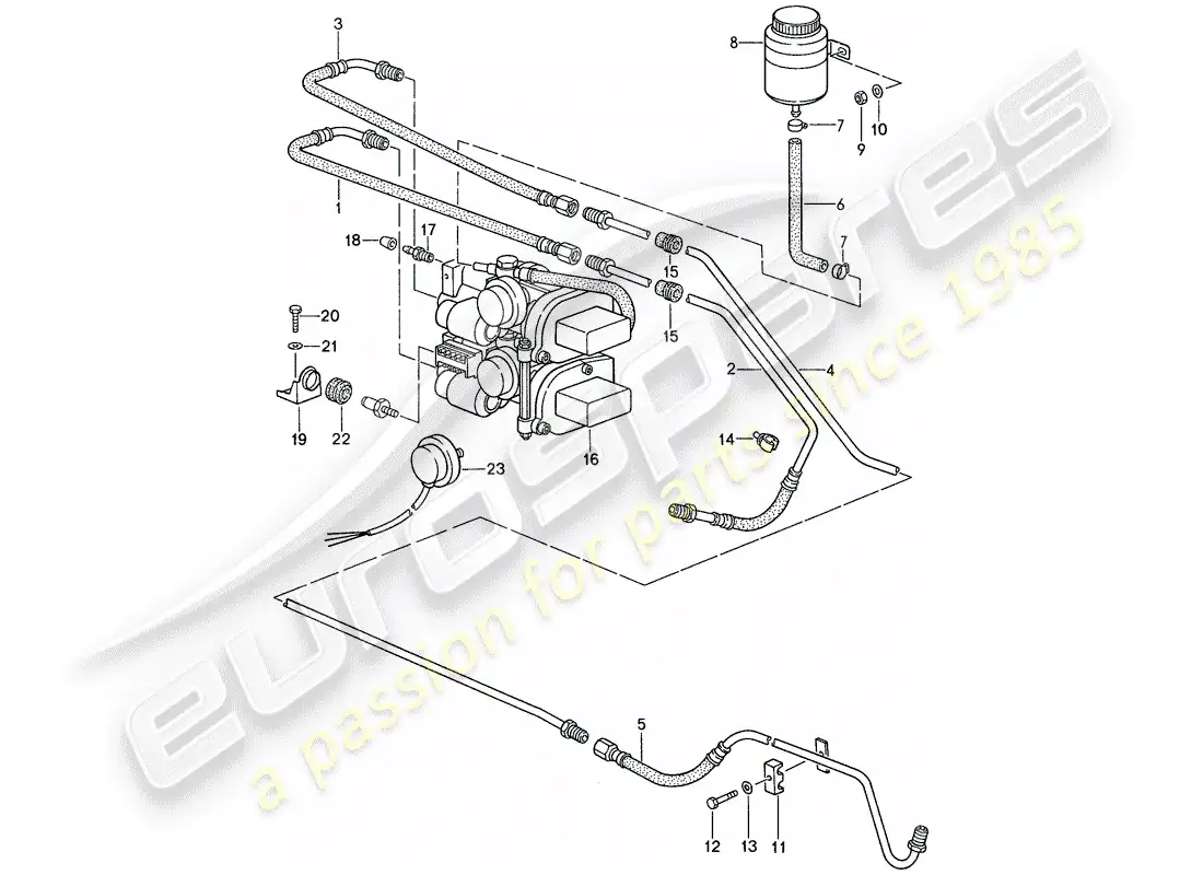 porsche 1987 (959) lock control parts diagram