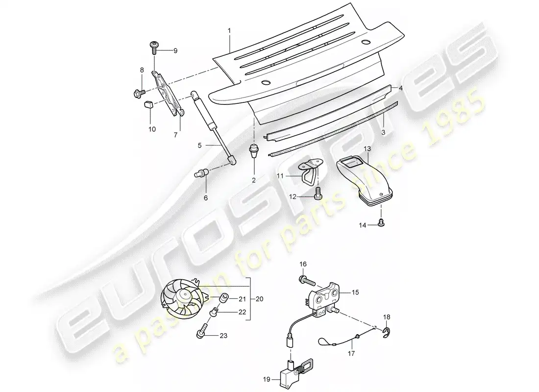 porsche 2009 997-2 turbo / gt2 cover parts diagram