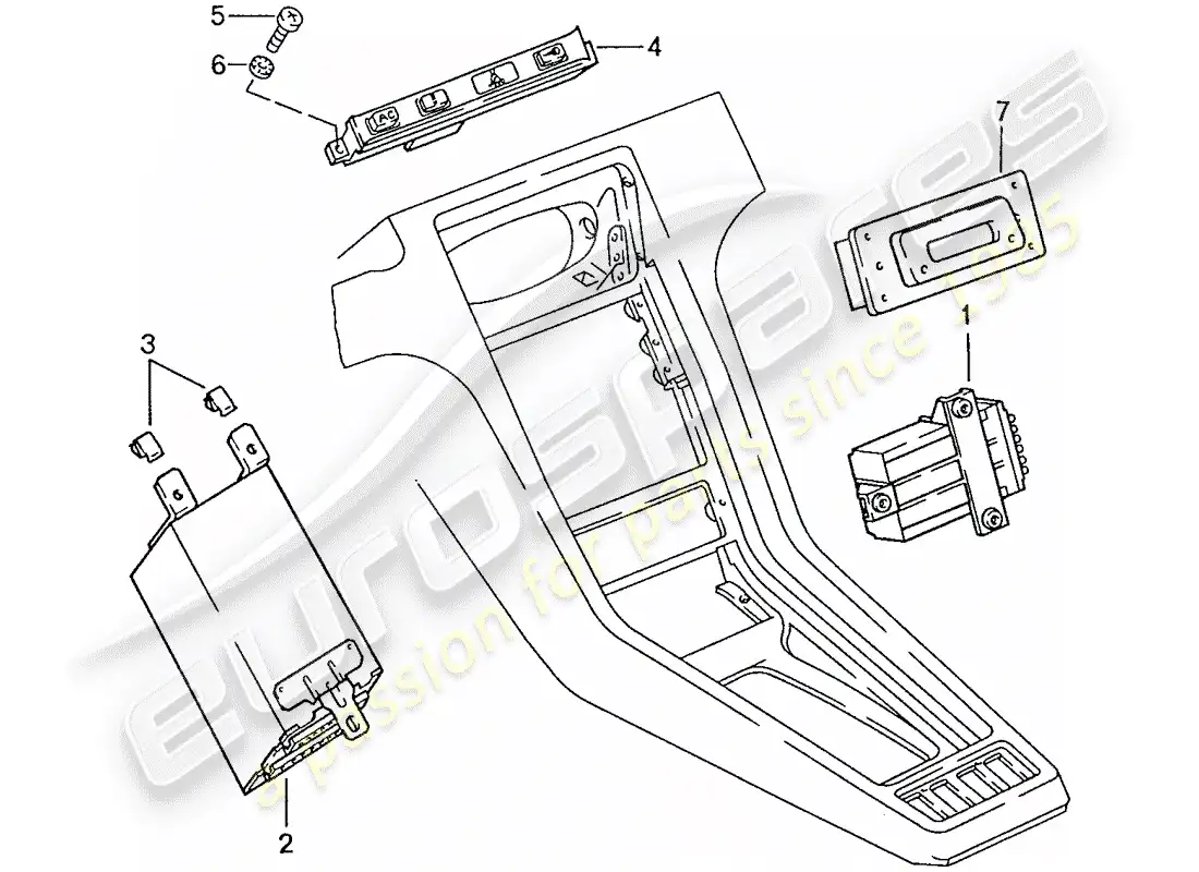 porsche 1991 (928) central indicator parts diagram