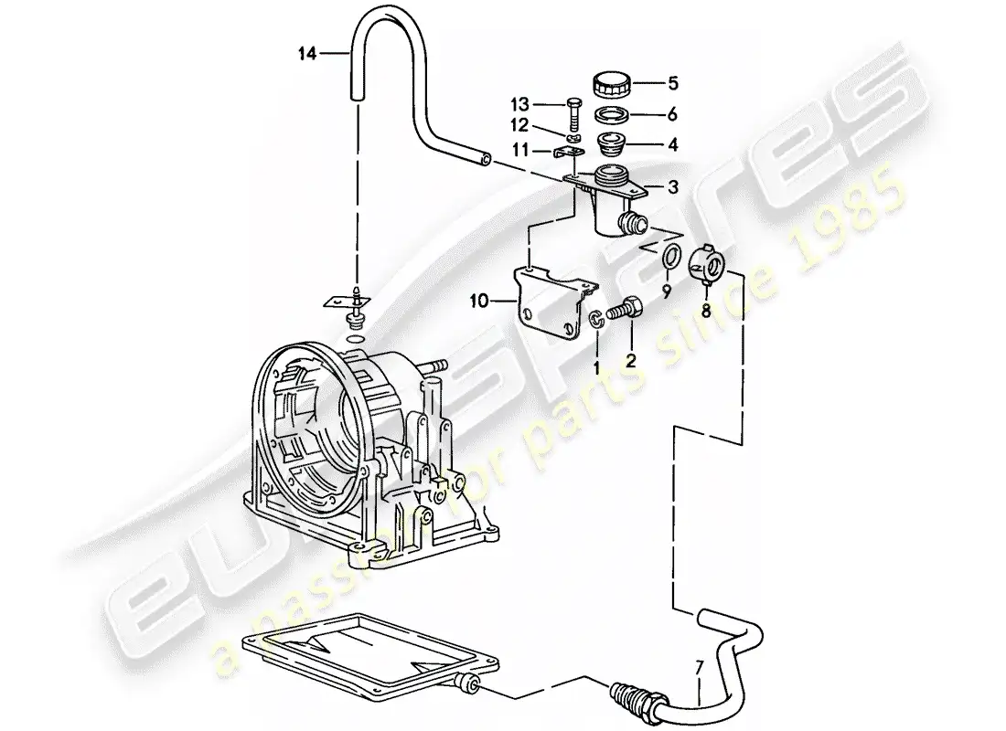 porsche 1987 (924s) oil inlet - automatic transmission parts diagram