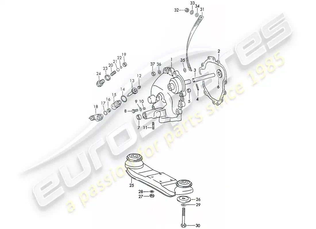 porsche 1972 (911) transmission cover - transmission suspension - sportomatic - d >> - mj 1971 parts diagram