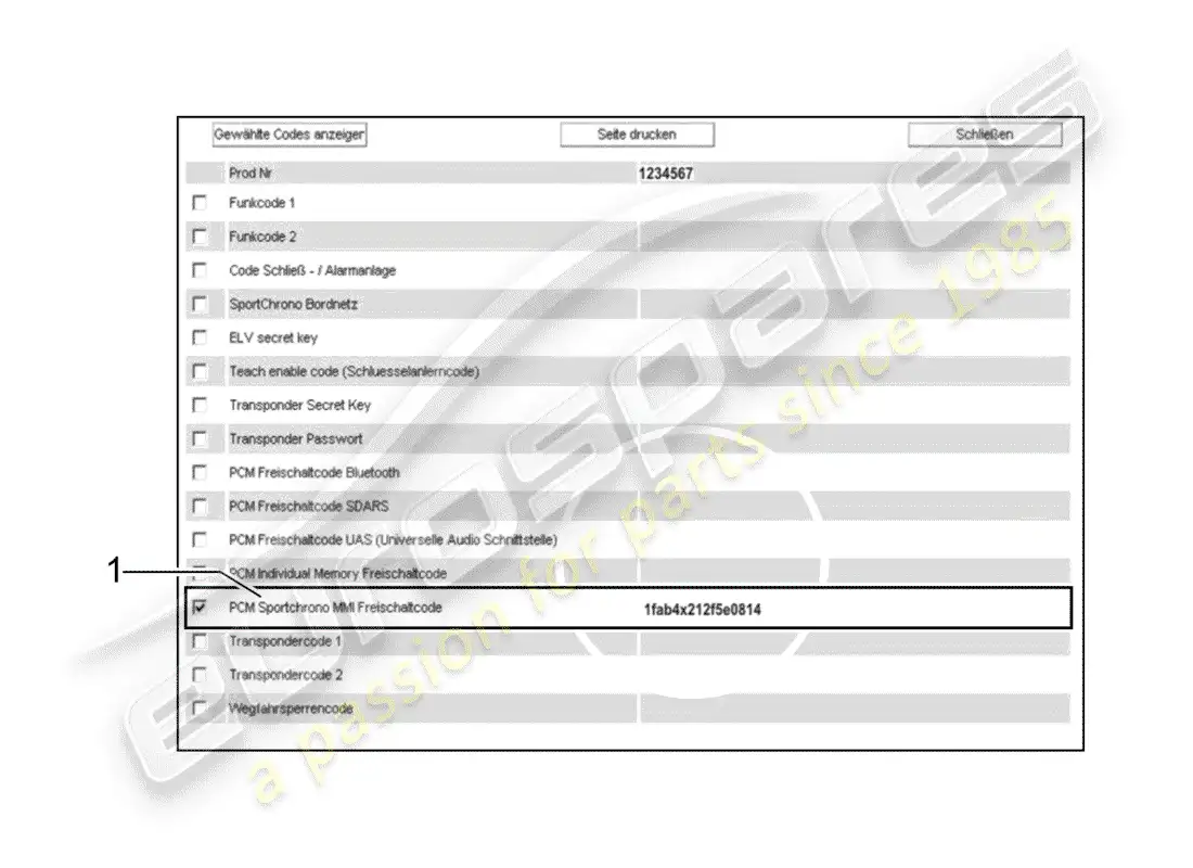 porsche 2010 (tequipment) software parts diagram