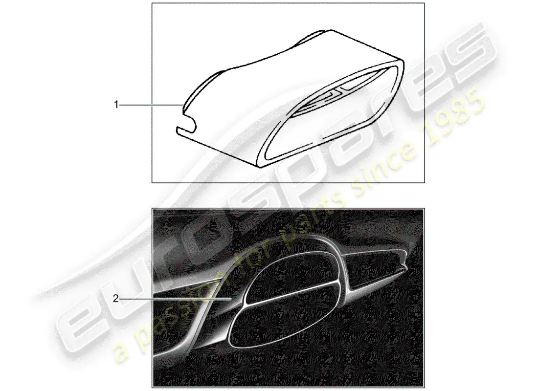 porsche 2009 (tequipment) tailpipe parts diagram