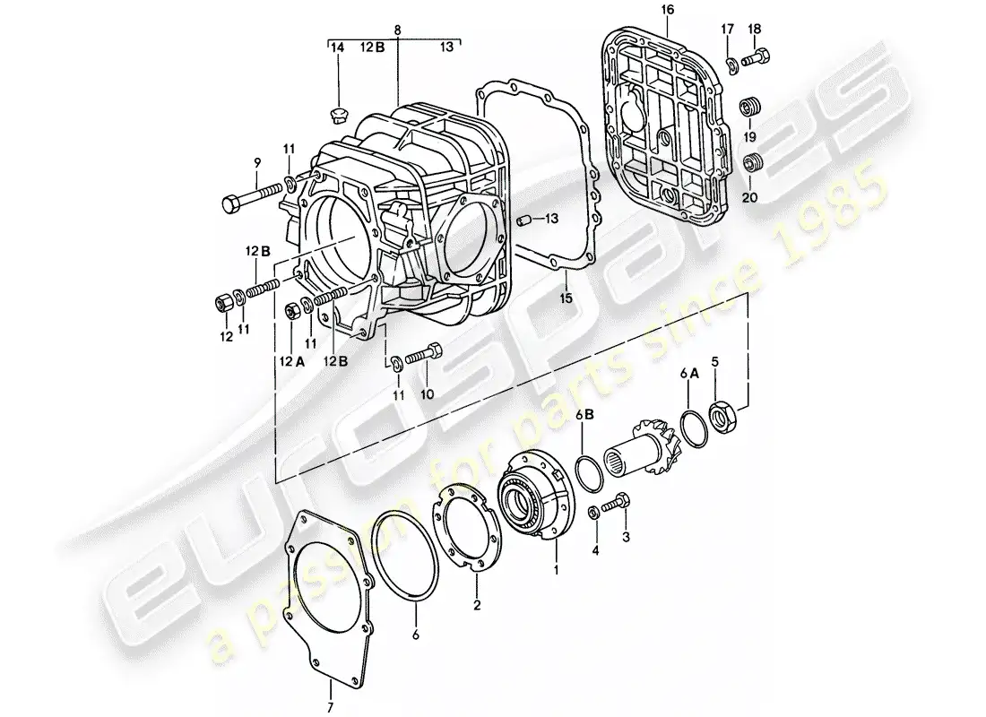 porsche 1983 (928) automatic transmission - differential - 1 parts diagram