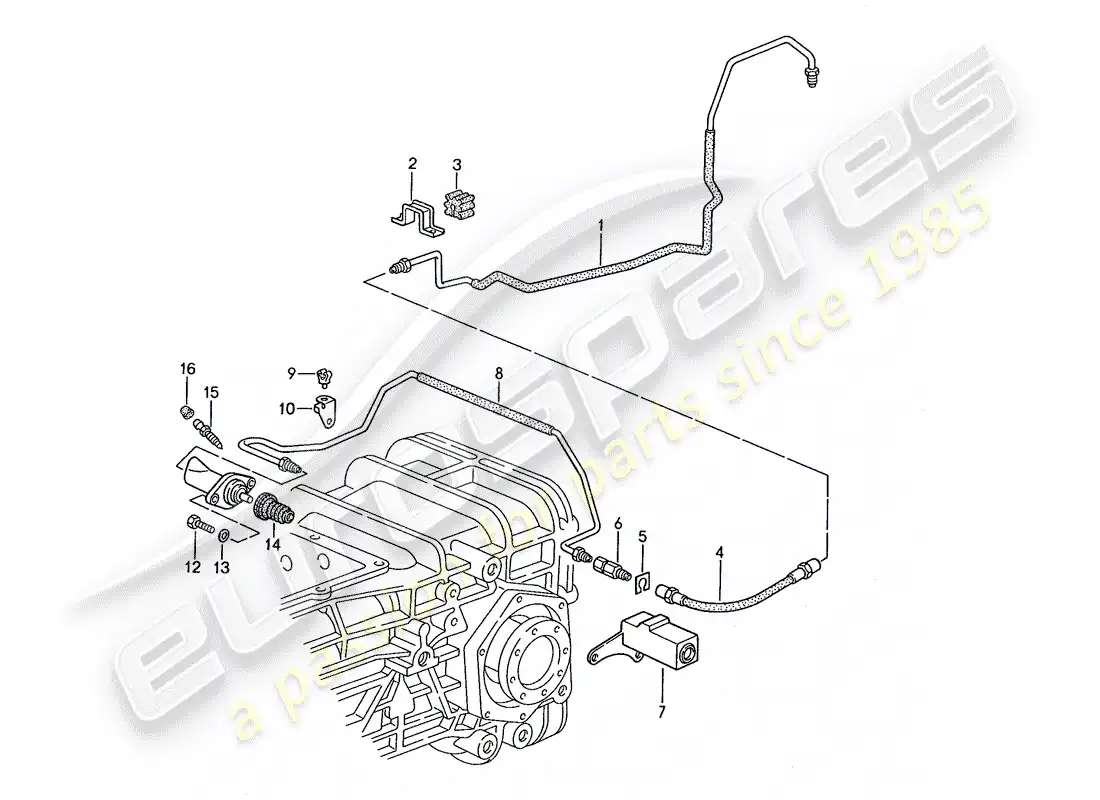 porsche 1987 (928) manual gearbox - lock control 2 - d - mj 1990>> parts diagram