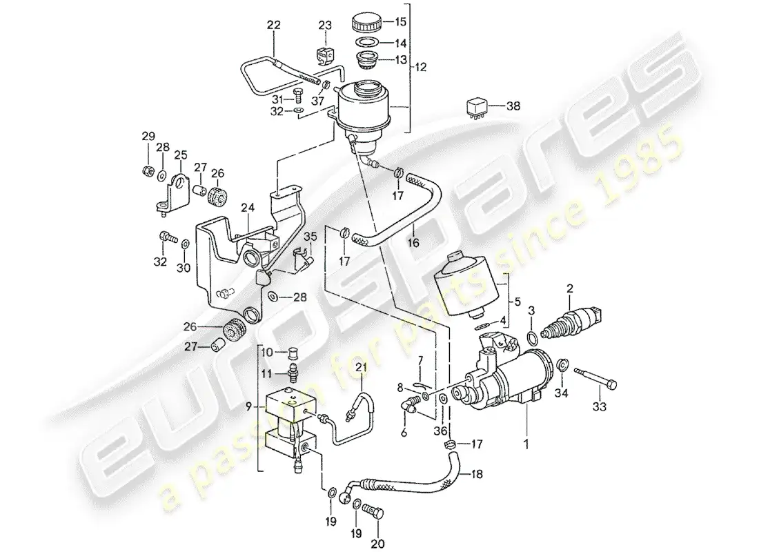 porsche 1987 (928) manual gearbox - lock control 1 - d - mj 1990>> parts diagram