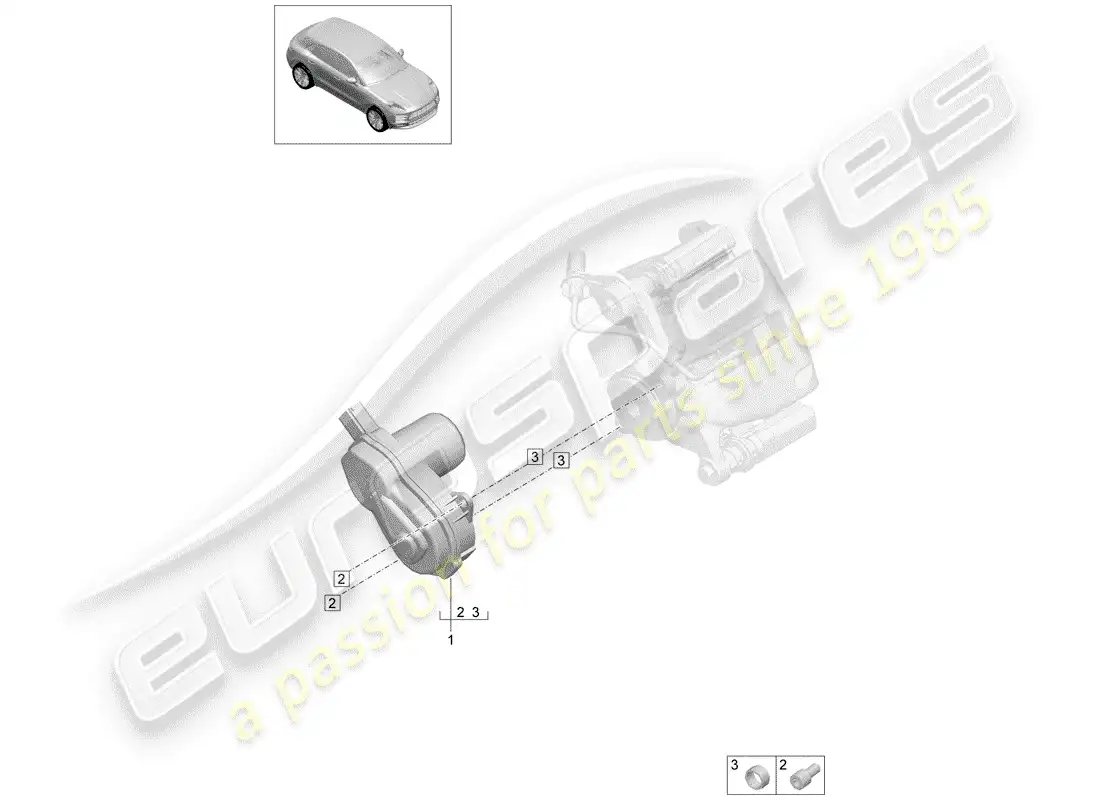 porsche 2020 (macan) parking brake part diagram
