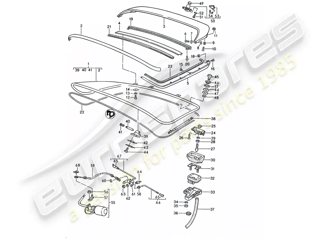 porsche 1990 (944) rear trunk lid - rear spoiler - d - mj 1990>> parts diagram