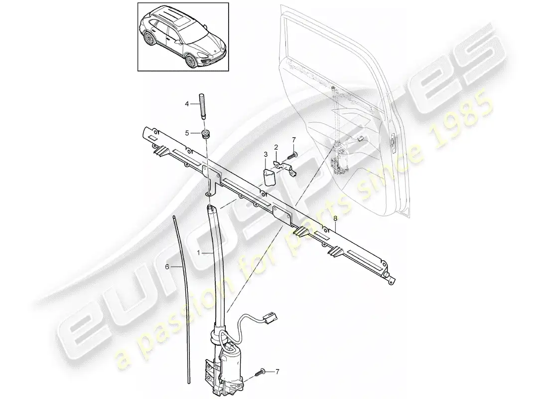 porsche 2014 (cayenne e2 92a) blind part diagram