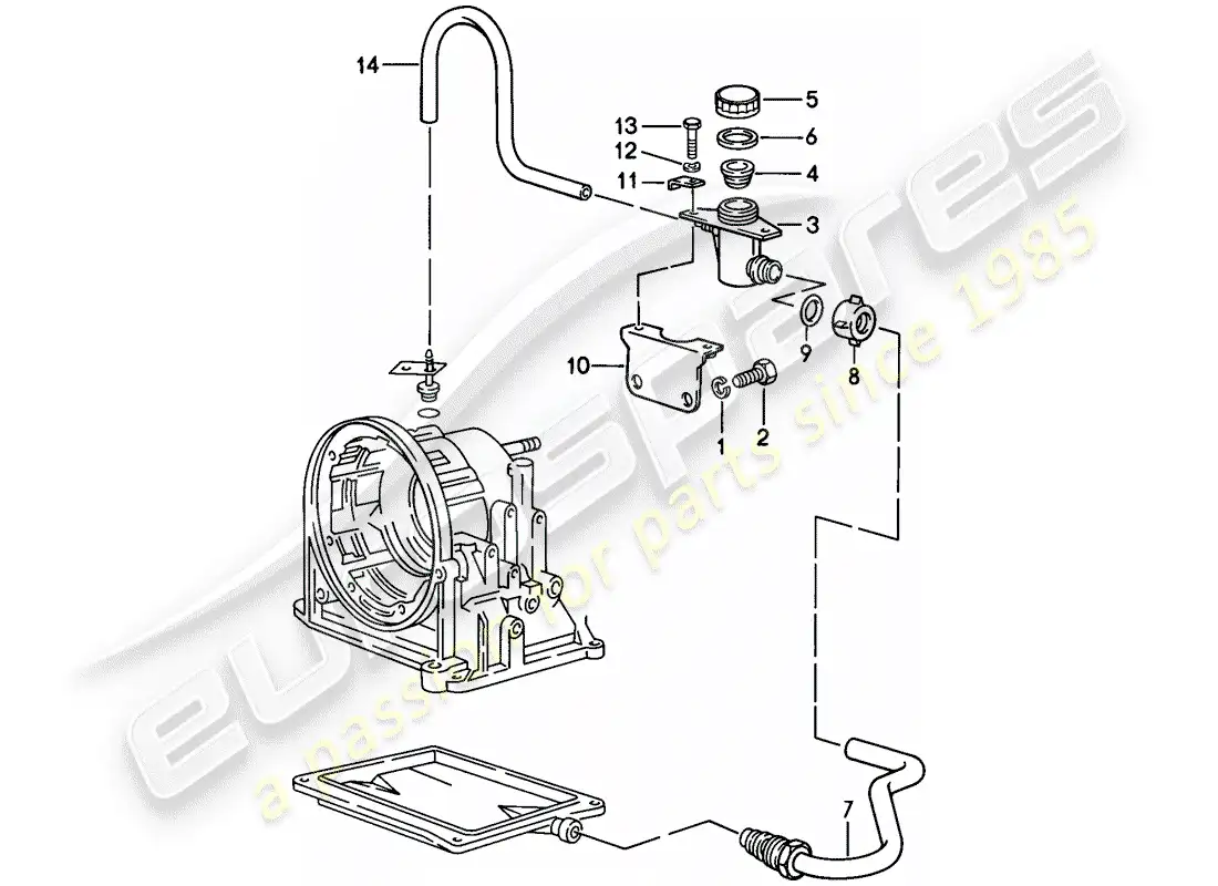 porsche 1982 (944) oil inlet - automatic transmission parts diagram