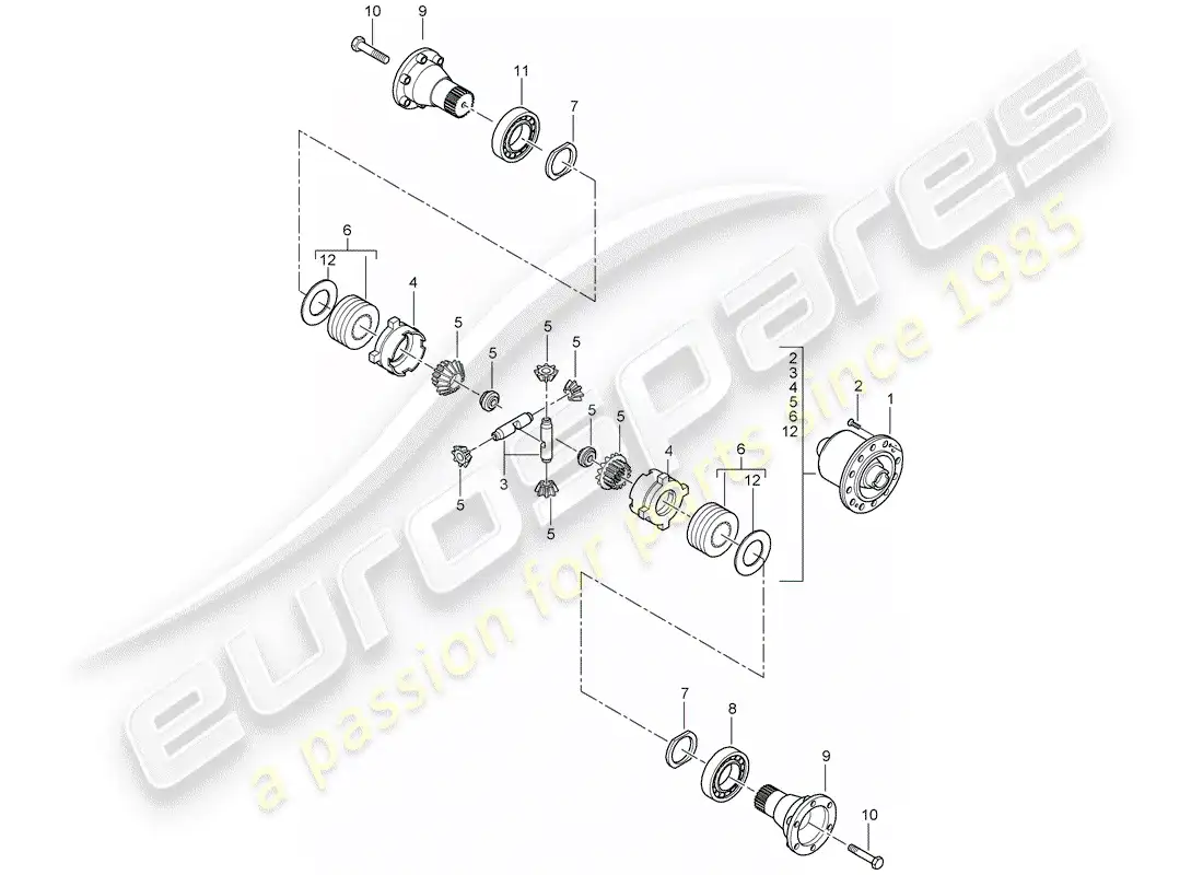 porsche 2004 (996 gt3) limited slip differential - complete - and - repair kits parts diagram